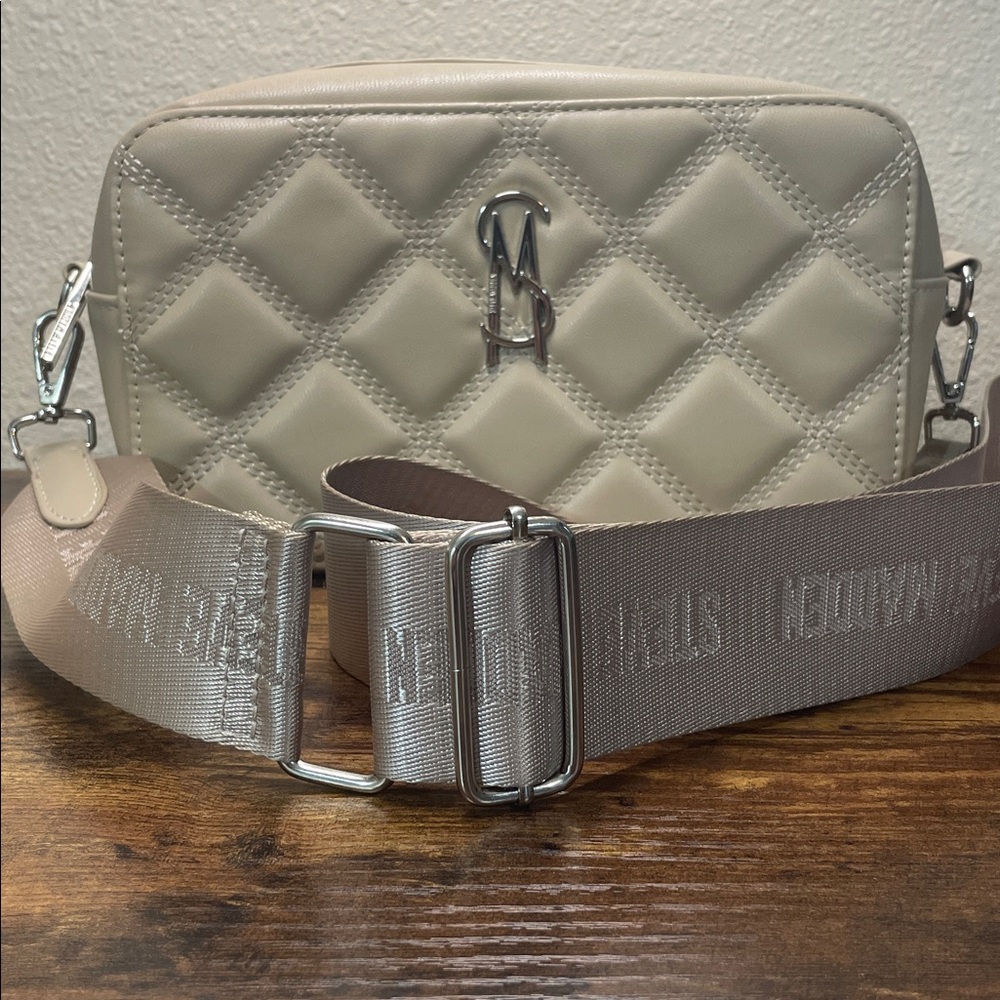 Steve Madden Wallie Taupe Leather Crossbody Bag